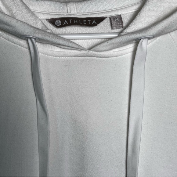 Athleta Women's White Lightweight Asymmetrical Hoodie Size Medium - Picture 4 of 10